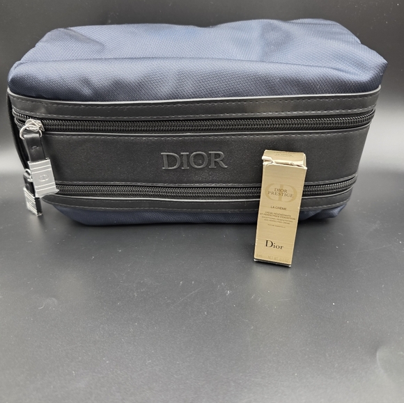 Dior Other - NIB Dior Men’s Navy and Black Dopp Kit with Embossed Logo